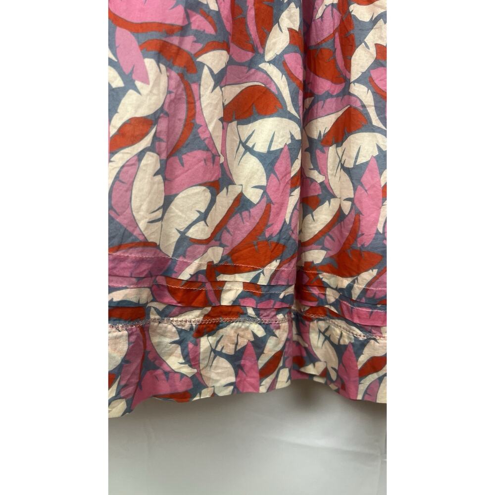 Birds of Paradis by TROVATA Pink Tropical Print Tiered Boho Midi Dress L - Picture 12 of 12